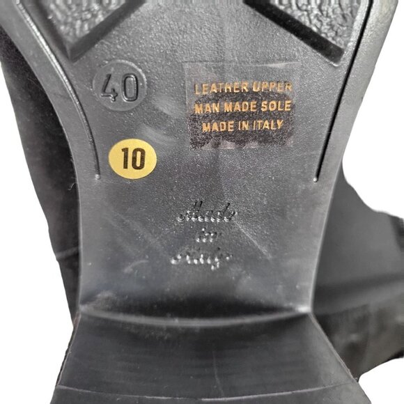 Made In Italy Suede Chelsea Booties Ankle Boots Women Black Size 10 - Picture 14 of 16